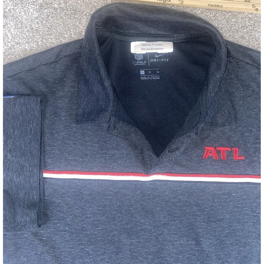Nike Dri Fit Atlanta Falcons Team Issued On The Field‎ Polo Mens XL Red Swoosh